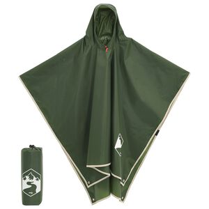 vidaXL Poncho de ploaie cu glugă, design 2 &icirc;n 1, verde, 223x145 cm