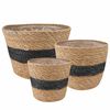 vidaXL 3 buc. Natural și Negru &Oslash;26 x 19 cm 100% Iarbă de mare