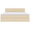vidaXL Pat cu saltea și LED cu saltea Creme 160 x 200 cm țesătură