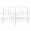 vidaXL Cadru pat metalic cu tăblie de cap/picioare&nbsp;, alb, 135x190 cm