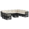 vidaXL Set de canapele pentru grădină 11 pcs Negru poliratan