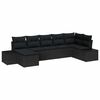 vidaXL Set de canapele pentru grădină 7 buc. Negru poliratan