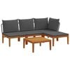 vidaXL 5 buc. Set de lounge pentru grădină cu perne natural