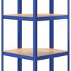 vidaXL Rafturi de depozitare cu 5 niveluri, 2 buc., albastru oțel/lemn