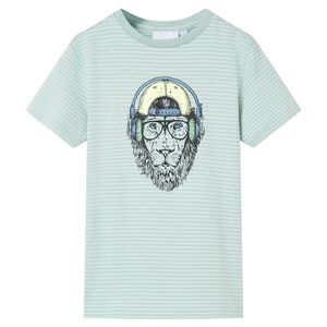 vidaXL Tricou pentru copii cu dungi, verde mentă, 116