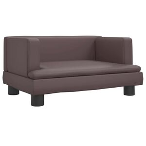 vidaXL Pat de c&acirc;ini, maro, 60x40x30 cm, piele ecologică