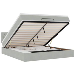 vidaXL Cadru de pat otoman cu saltea Gri deschis 180x200cm catifea