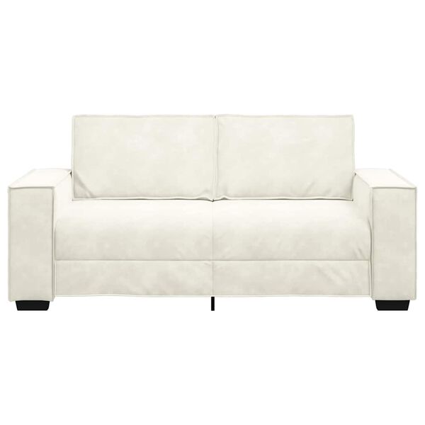 vidaXL Canapea cu 2 locuri, crem, 140 cm, catifea