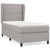 vidaXL Pat box spring cu saltea, gri deschis, 90x200 cm, textil