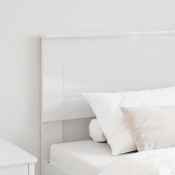vidaXL Tăblie cap cu headboard Alb Lucios 75 cm Lemn compozit