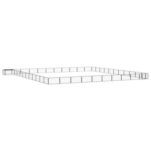 vidaXL Țarc c&acirc;ini 44 panouri negru 100x50 cm oțel vopsit electrostatic