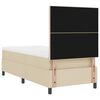 vidaXL Pat cu arcuri cu saltea cu headboard Crem 80 x 200 cm țesătură