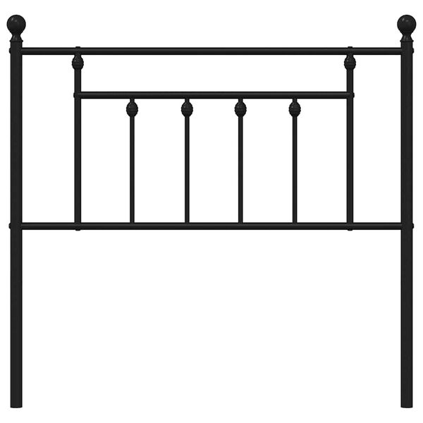 vidaXL Tăblie de pat metalică, negru, 90 cm