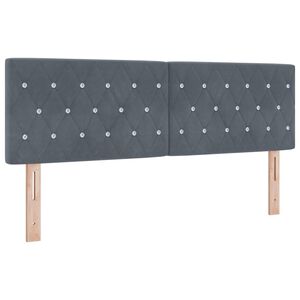 vidaXL Tăblie cap cu headboard Gri &icirc;nchis 160 cm Piele artificială