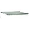 vidaXL Copertină retractabilă manuală Verde și alb 4,5 &times; 3,5 m