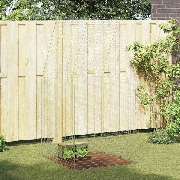 vidaXL Custodie pentru iepuri Argintiu 400 x 100 x 210 cm