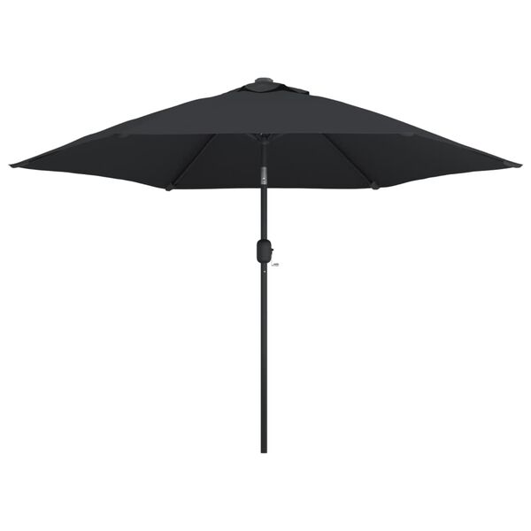 vidaXL Umbrelă de soare de exterior cu st&acirc;lp metalic, negru, 300 cm