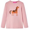 vidaXL Tricou pentru copii cu m&acirc;neci lungi, roz deschis, 116