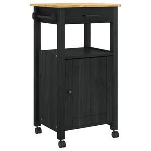 vidaXL Troler de Bucătărie MONZA Negru 48 x 40 x 88,5 cm