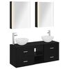 vidaXL Set de mobilier pentru baie 5 pcs Stejar Negru