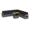 vidaXL Set canapele de grădină cu perne, 11 piese, negru, poliratan