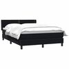 vidaXL Pat box spring cu saltea, negru, 140x210 cm, catifea