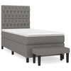 vidaXL Pat box spring cu saltea, gri &icirc;nchis, 100x200 cm, textil