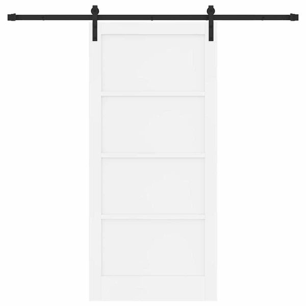 vidaXL Ușă glisantă Alb 93 x 202 cm Lemn de pin masiv