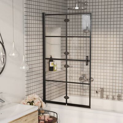 vidaXL Cabină de duș pliabilă, negru, 80x140 cm, ESG