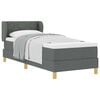 vidaXL Pat cu arcuri cu saltea Gri &icirc;nchis 80 x 200 cm țesătură