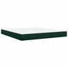 vidaXL Pat box spring cu saltea, verde &icirc;nchis, 180x200 cm, catifea