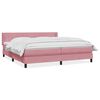 vidaXL Pat box spring cu saltea, roz, 180x220 cm, catifea
