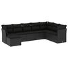 vidaXL Set mobilier de grădină cu perne, 8 piese, negru, poliratan