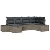 vidaXL Set de canapele pentru grădină cu pernă 6 pcs Gri poliratan