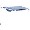 vidaXL Copertină retractabilă Albastru și Alb 300 x 250 cm Poliester
