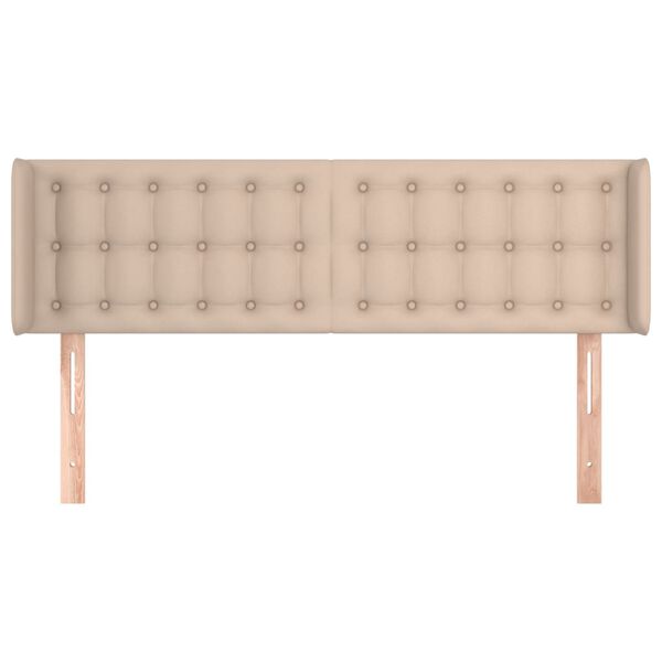 vidaXL Tăblie pat cu aripioare cappuccino 147x16x78/88cm piele eco