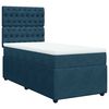 vidaXL Pat box spring cu saltea, albastru &icirc;nchis, 90x200 cm, catifea