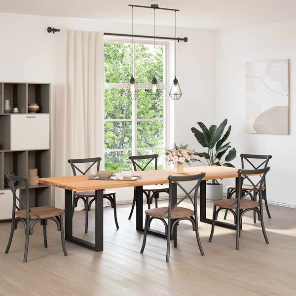 vidaXL Picioare de masă &icirc;n formă de U, 3 buc., negru, 80x(72-73) cm, oțel