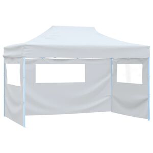vidaXL Cort petrecere pliabil cu 3 pereți laterali, alb, 291x413x315 cm