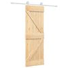 vidaXL Ușă glisantă Natural și Alb 70 x 210 cm Lemn de Pin Solid