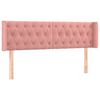 vidaXL Tăblie de pat cu aripioare roz 147x16x78/88 cm catifea