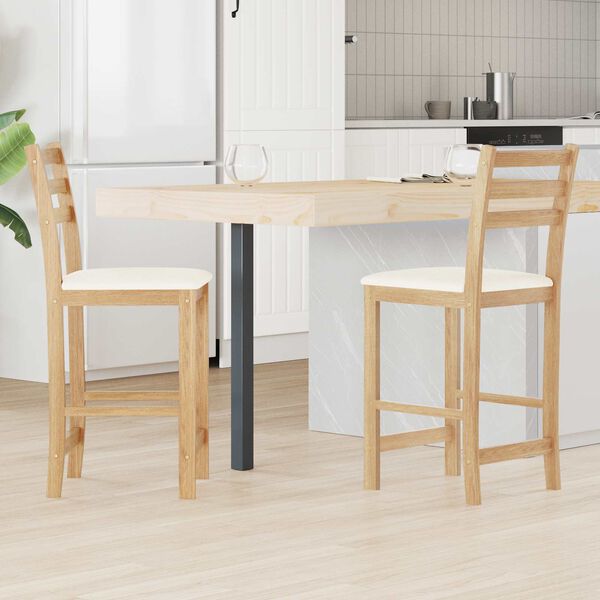 vidaXL Scaune de dining 2 pcs natural 40 x 47,5 x 99,5 cm