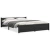 vidaXL Cadru de pat dublu, negru, 135x190 cm, lemn masiv