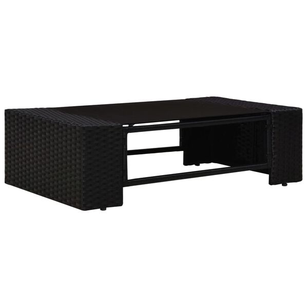 vidaXL Set mobilier de grădină, 5 piese, negru, poliratan