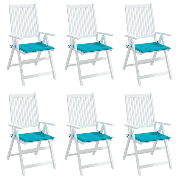 vidaXL Perne scaun de grădină, turcoaz, 6 buc., 40x40x4 cm, textil