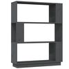 vidaXL Bibliotecă/Separator cameră, gri, 80x25x101 cm lemn masiv pin