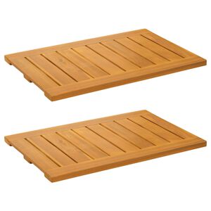 vidaXL Covoraș de baie 2 buc. natural 60 x 40 cm Lemn Solid de Acacia