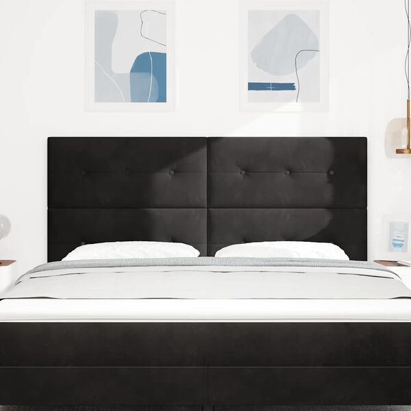 vidaXL Tăblie cap cu headboard Negru 180 cm Piele artificială
