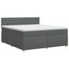 vidaXL Pat boxspring cu saltea Gri &icirc;nchis 160 x 200 cm Țesătură