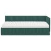 vidaXL Cadru de pat colțar cu saltea cu headboard 2 pcs Verde Catifea